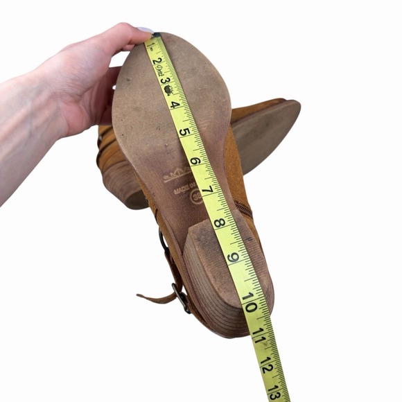 Women's SixtySeven ANTHROPOLOGIE Leather Buckle Wrapped Ankle BOOTS sz 38 US 7.5 - Picture 12 of 14